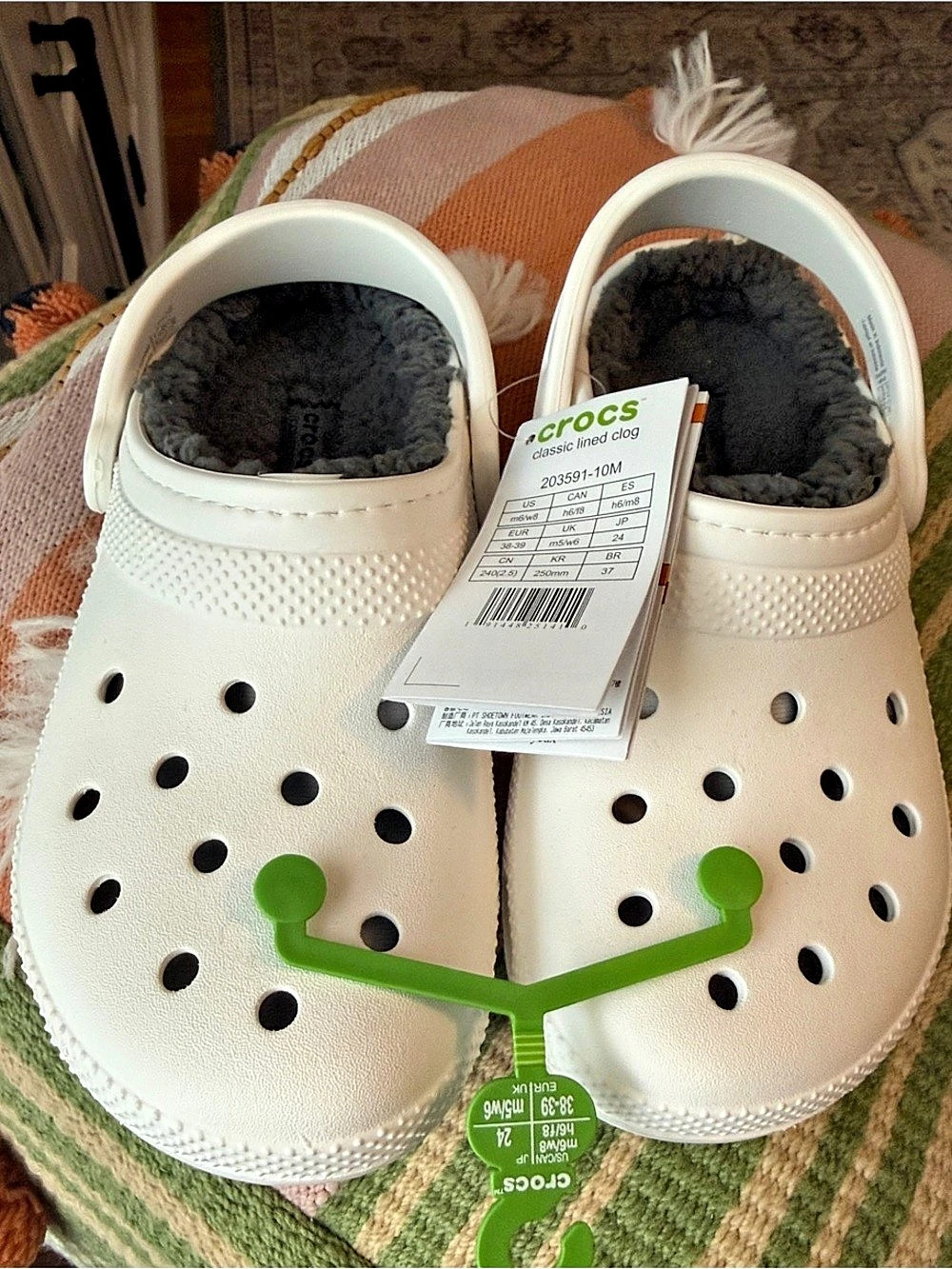 Crocs Classic Lined Clog White Women’s 8 NWT